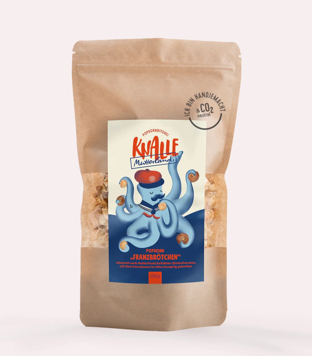 Knalle Popcorn - Popcorn (100 g) | Franzbrötchen / Zimtschnecke - ROSA ECK - , ,