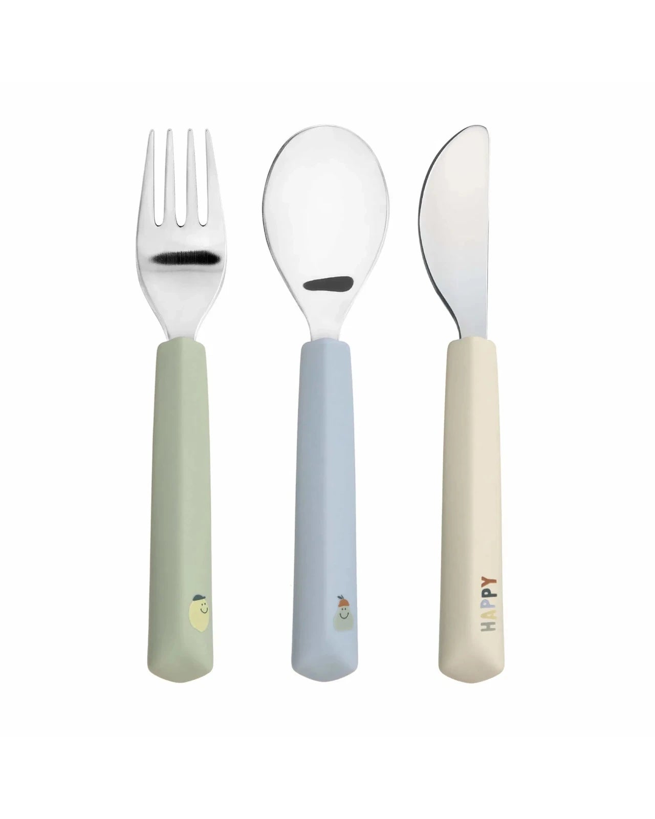 Lässig - HAPPY FRUITS Kinder - Besteck mit Silikongriff • Zitrone - ROSA ECK