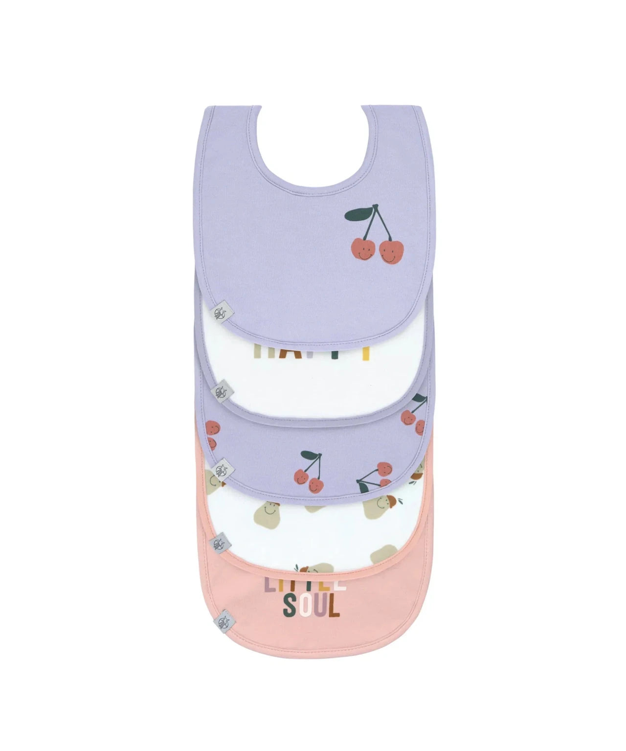 Lässig - HAPPY FRUITS Lätzchen (5er Set) • Kirsche - ROSA ECK