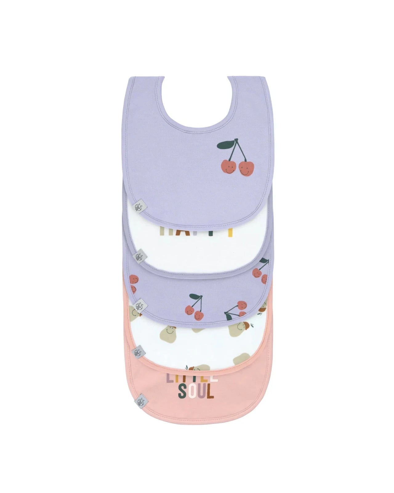 Lässig - HAPPY FRUITS Lätzchen (5er Set) • Kirsche - ROSA ECK