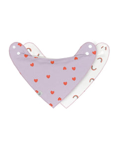 Lässig - HAPPY RASCALS Baby - Lätzchen Dreieckstuch • Herz - ROSA ECK