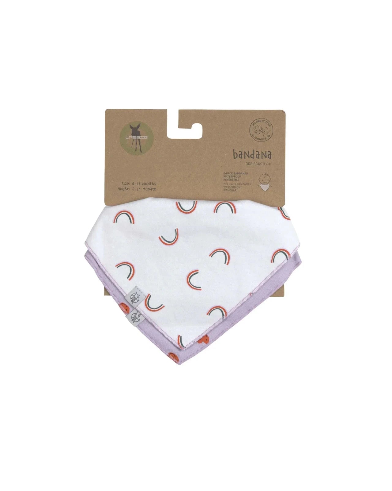 Lässig - HAPPY RASCALS Baby - Lätzchen Dreieckstuch • Herz - ROSA ECK