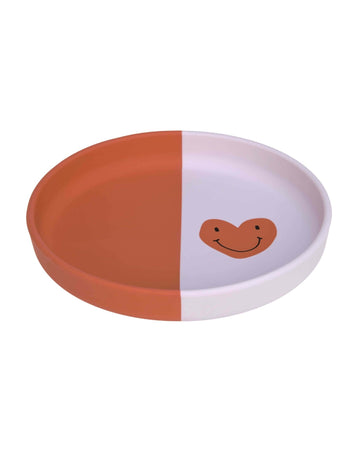 Lässig - HAPPY RASCALS Kinderteller aus Silikon | Herz - Kindergeschirr - ROSA ECK - Teller, ,