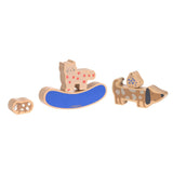 Lässig - LITTLE MATEYS Stapelspielzeug aus Holz - Spielzeug - ROSA ECK - Hund, Katze,