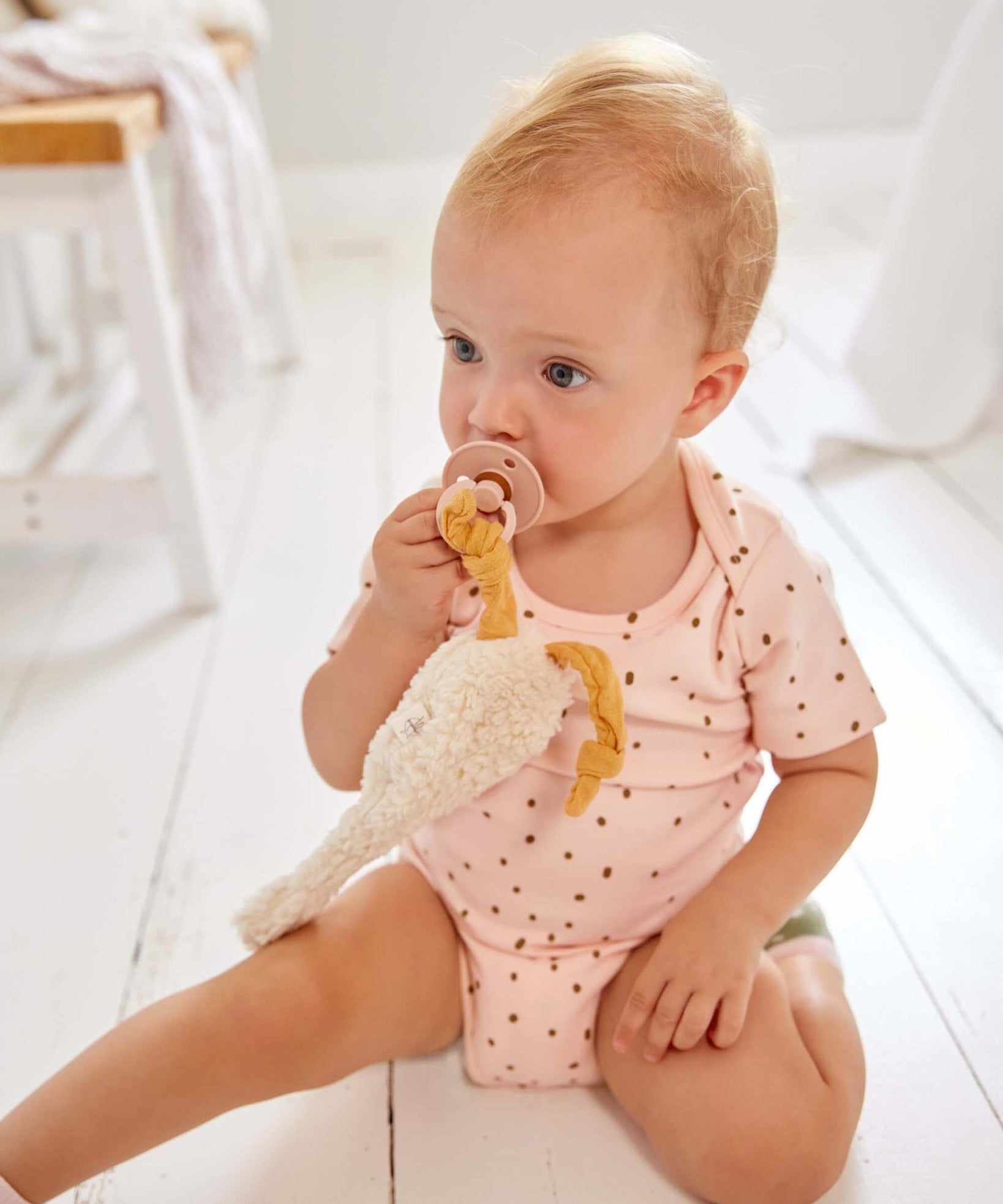 Lässig - TINY FARMER Schmusetuch aus Bio - Baumwolle | Gans - Schmusetuch - ROSA ECK - Baby Comforter, GOTS, Schnuffeltuch