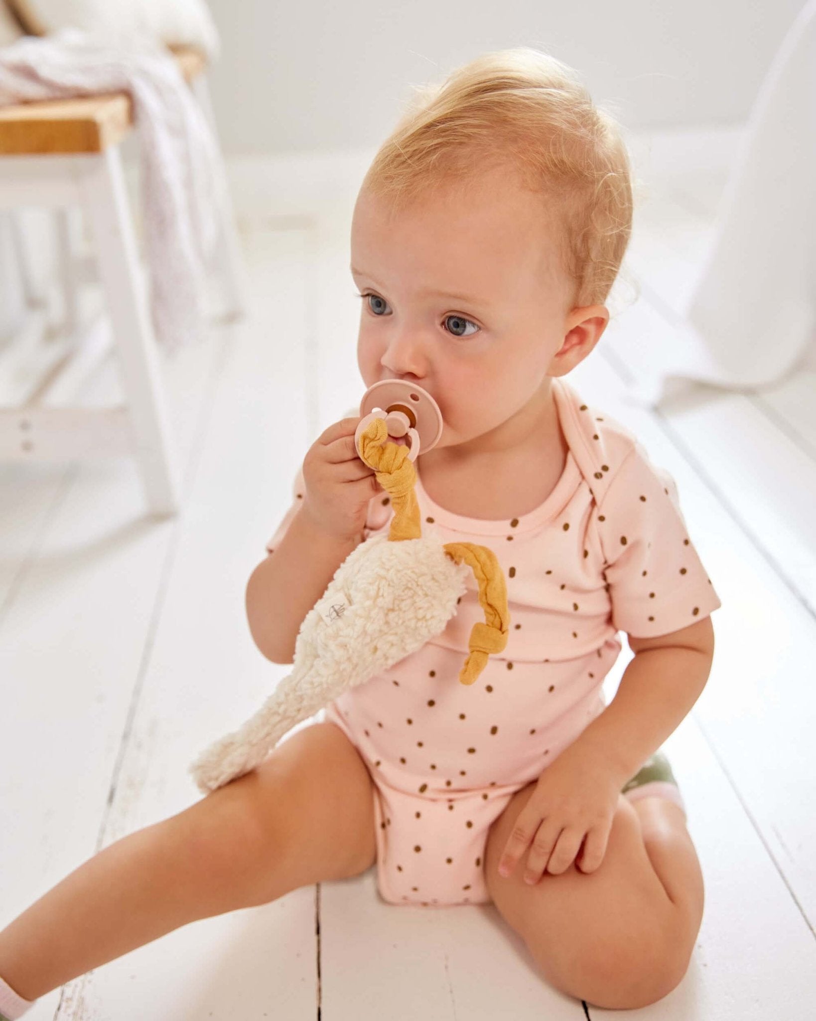 Lässig - TINY FARMER Schmusetuch aus Bio - Baumwolle | Gans - Schmusetuch - ROSA ECK - Baby Comforter, GOTS, Schnuffeltuch