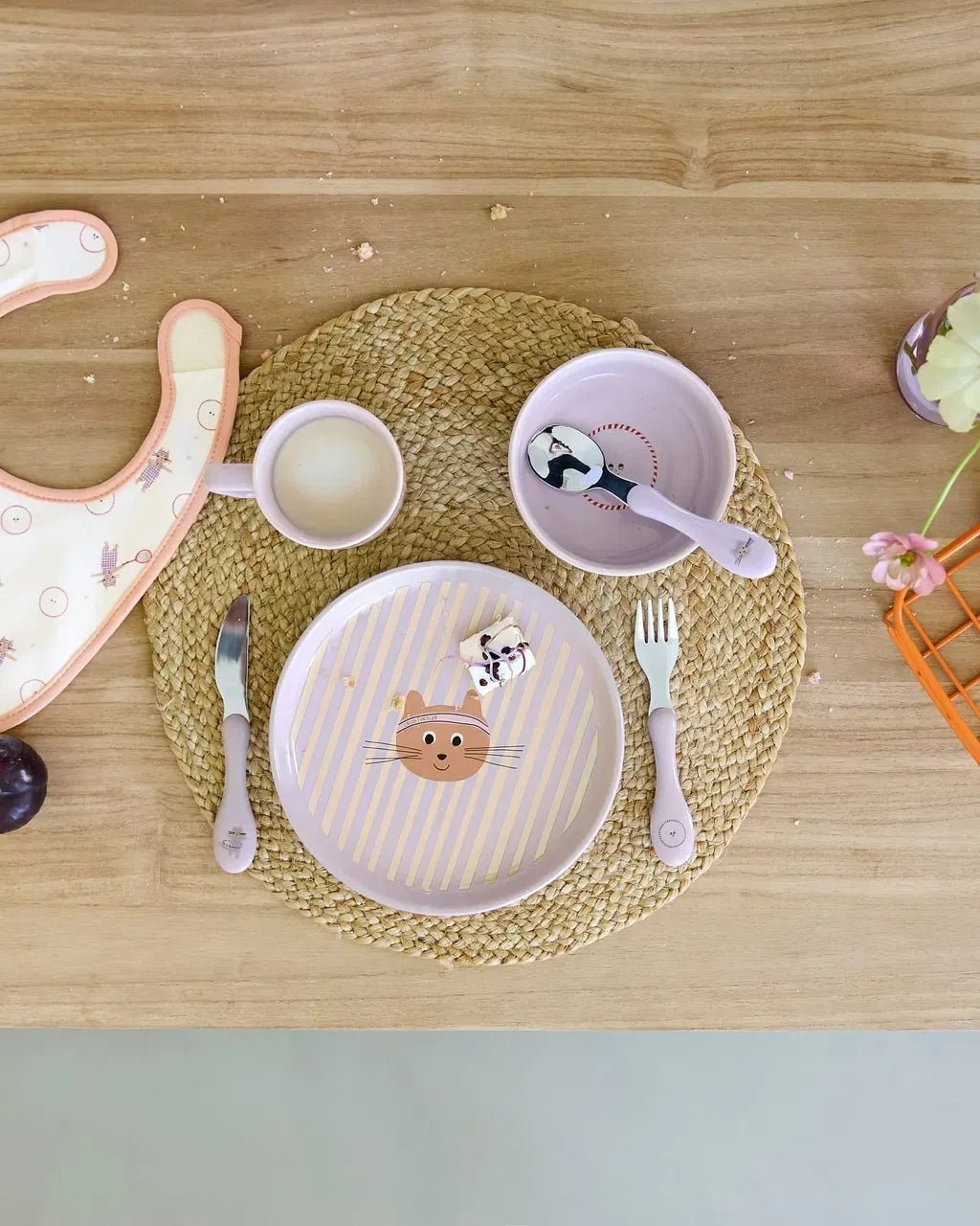 Lässig - TINY TEAM Kinder - Besteck • Katze - ROSA ECK