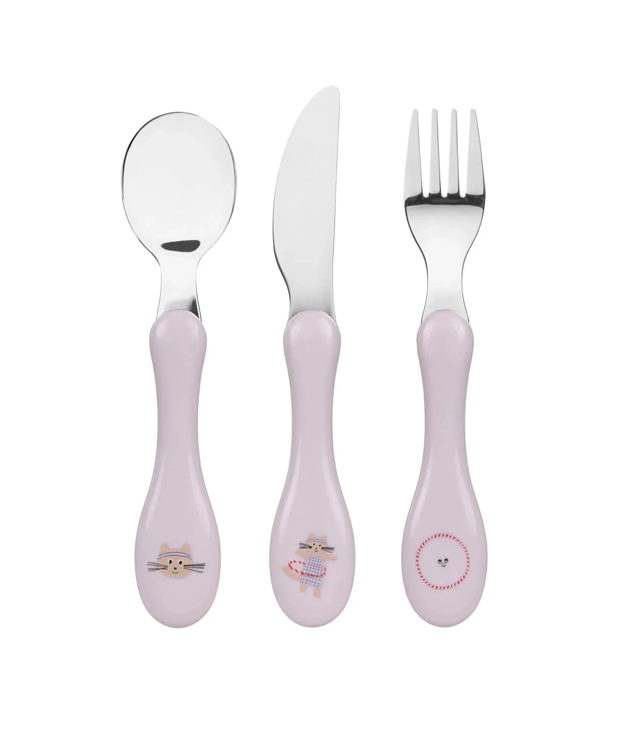 Lässig - TINY TEAM Kinder - Besteck • Katze - ROSA ECK