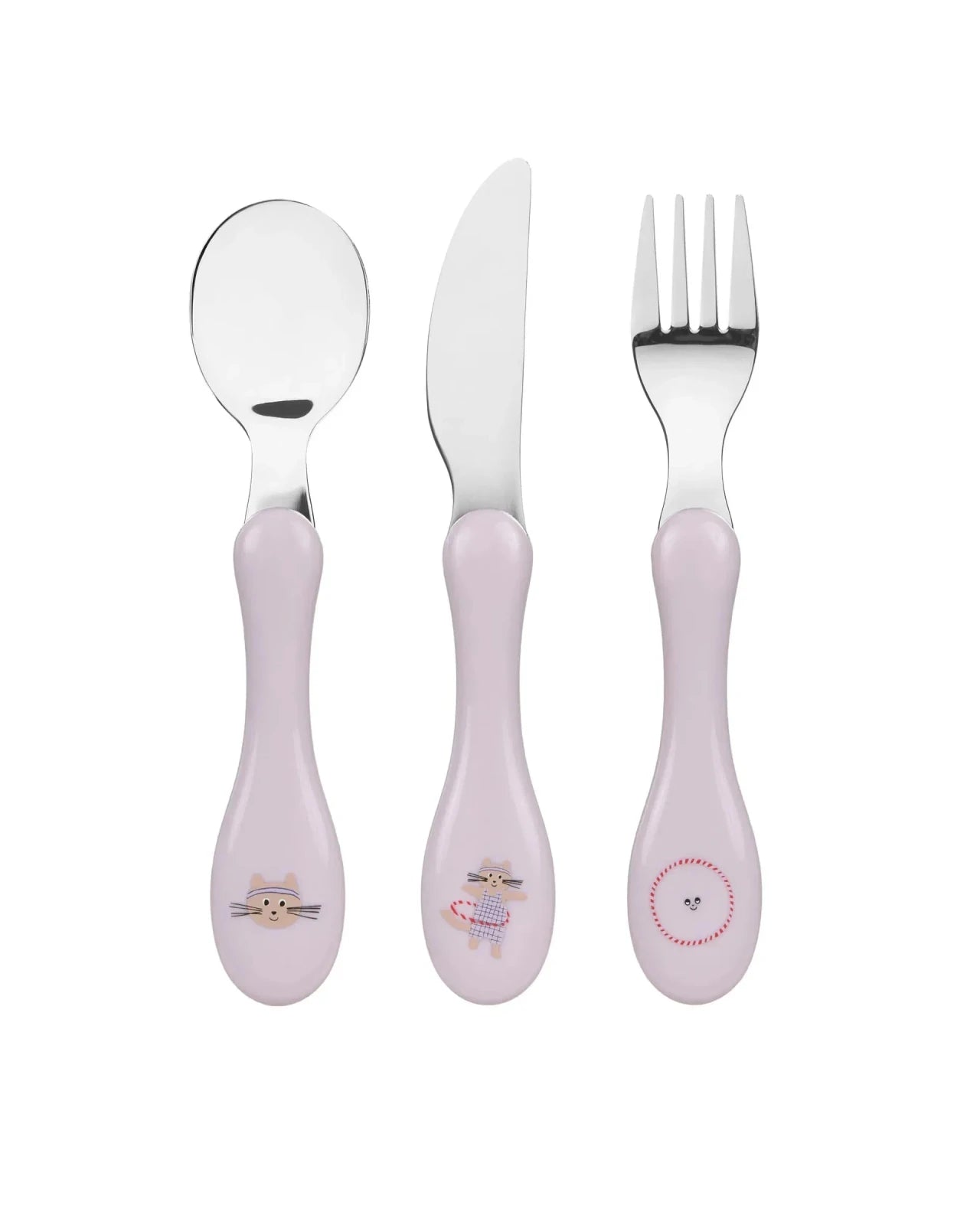 Lässig - TINY TEAM Kinder - Besteck • Katze - ROSA ECK