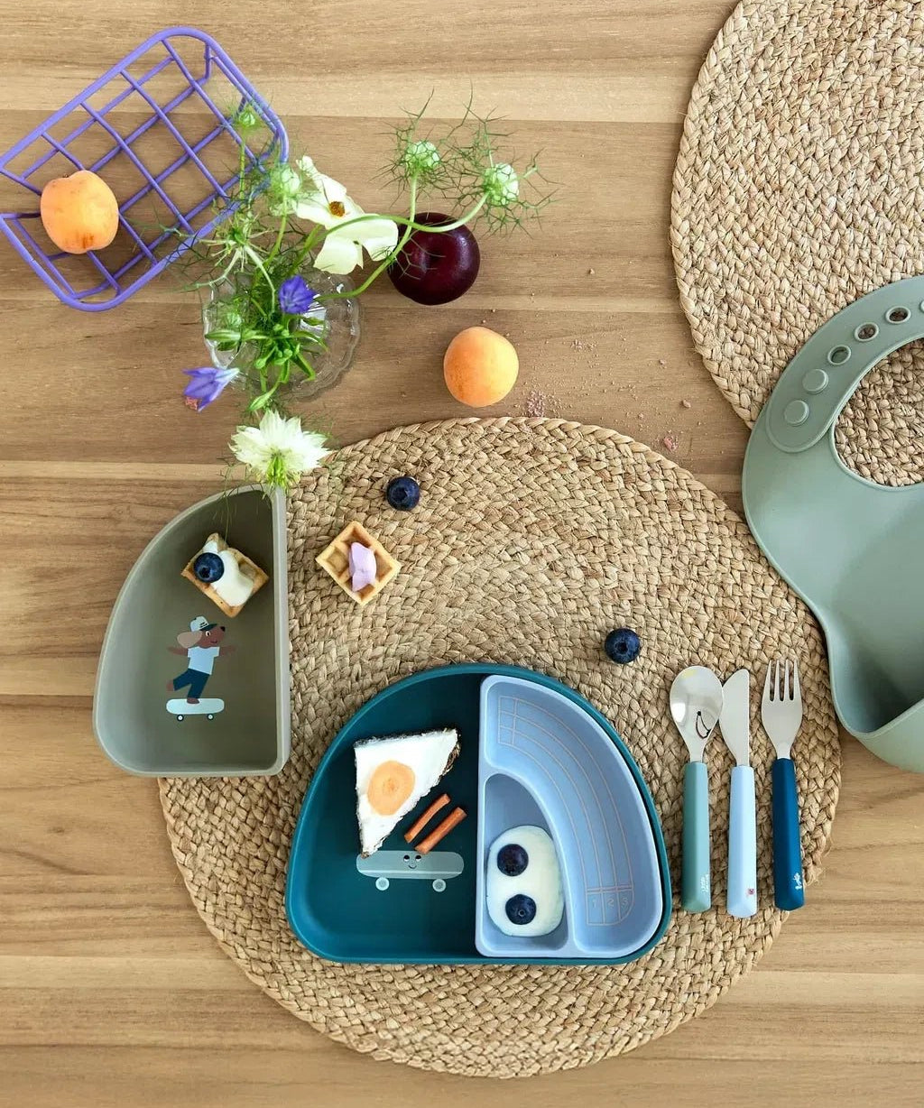 Lässig - TINY TEAM Kinder - Besteck mit Silikongriff • Hund - ROSA ECK