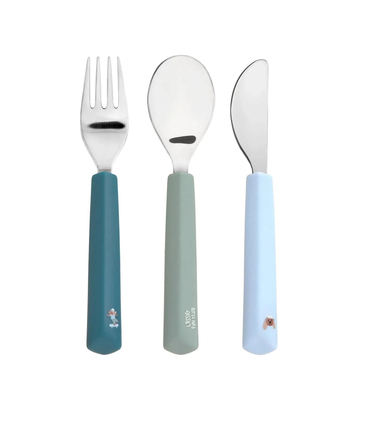 Lässig - TINY TEAM Kinder - Besteck mit Silikongriff • Hund - ROSA ECK