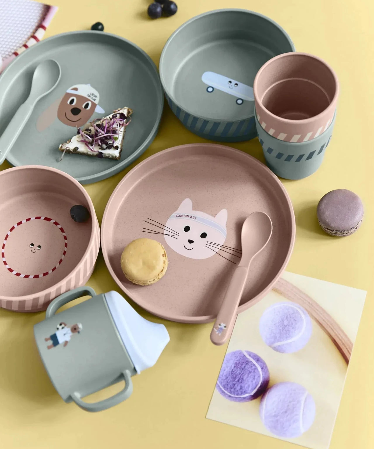 Lässig - TINY TEAM Kinder - Teller • Katze - ROSA ECK