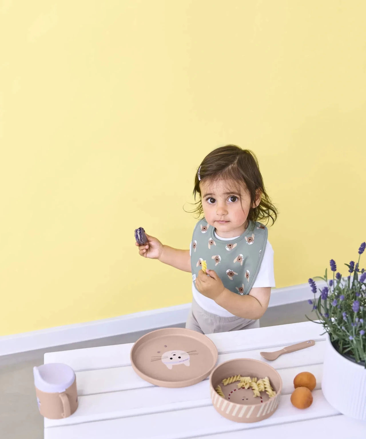 Lässig - TINY TEAM Kindergeschirr Set • Katze - ROSA ECK