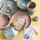 Lässig - TINY TEAM Kindergeschirr Set • Katze - ROSA ECK