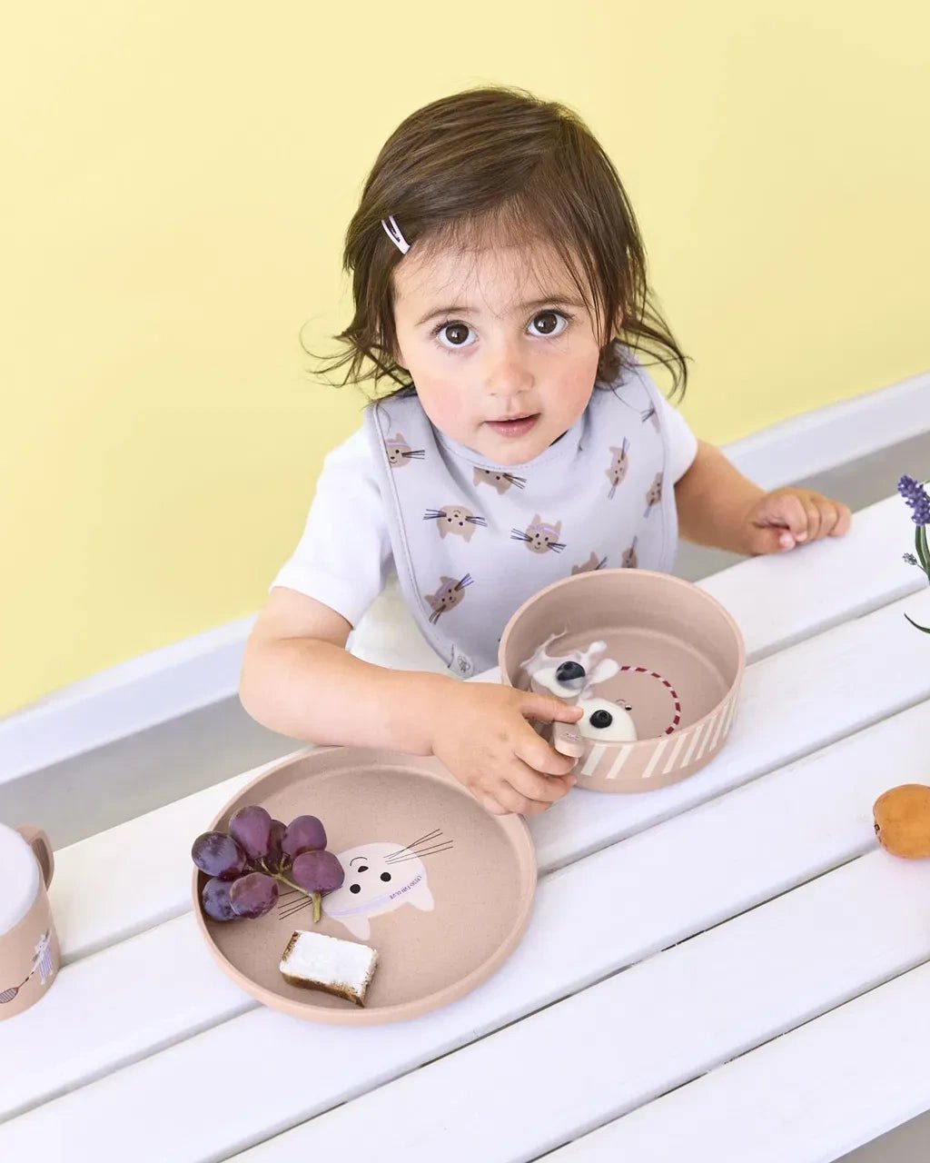 Lässig - TINY TEAM Kindergeschirr Set • Katze - ROSA ECK