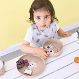 Lässig - TINY TEAM Kindergeschirr Set • Katze - ROSA ECK