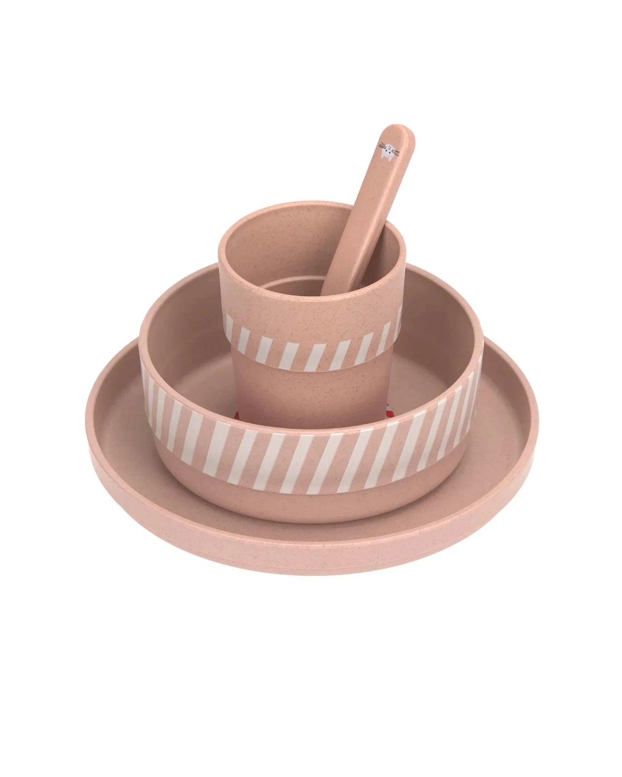 Lässig - TINY TEAM Kindergeschirr Set • Katze - ROSA ECK