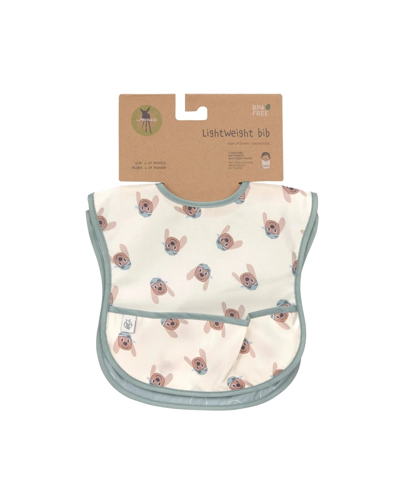 Lässig - TINY TEAM Lätzchen (2er Set) • Hund - ROSA ECK