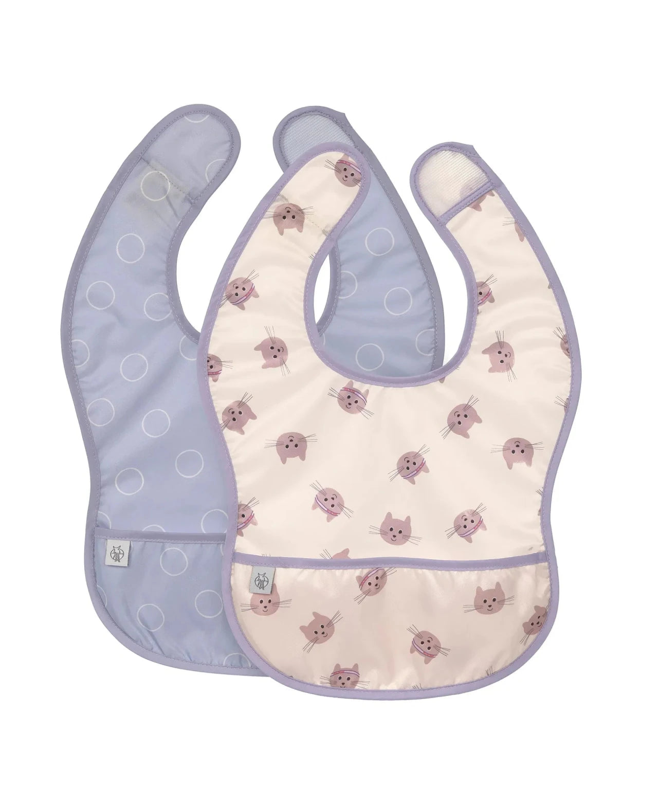 Lässig - TINY TEAM Lätzchen (2er Set) • Katze - ROSA ECK