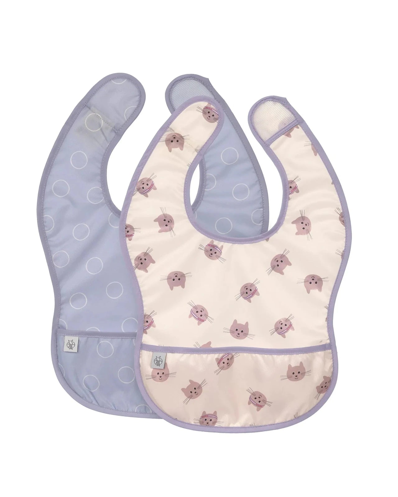 Lässig - TINY TEAM Lätzchen (2er Set) • Katze - ROSA ECK