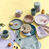 Lässig - TINY TEAM Lätzchen (2er Set) • Katze - ROSA ECK