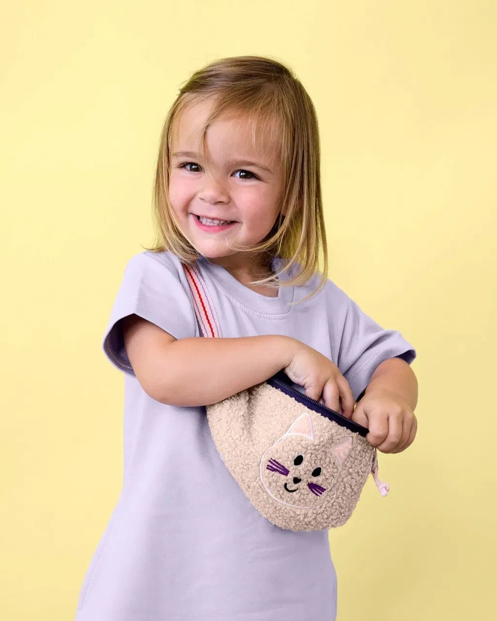 Lässig - TINY TEAM Mini - Bauchtasche für Kinder • Katze - ROSA ECK