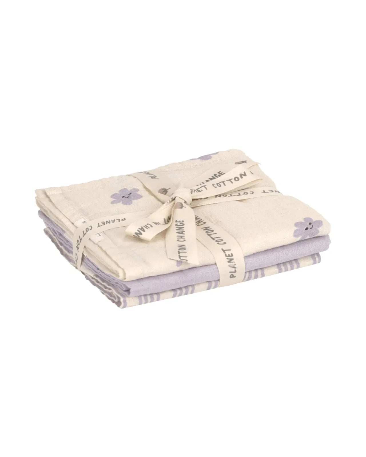 Lässig - TINY TEAM Mulltücher (3er Set) • Flieder - ROSA ECK