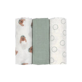 Lässig - TINY TEAM Mulltücher (3er Set) • Hund - ROSA ECK