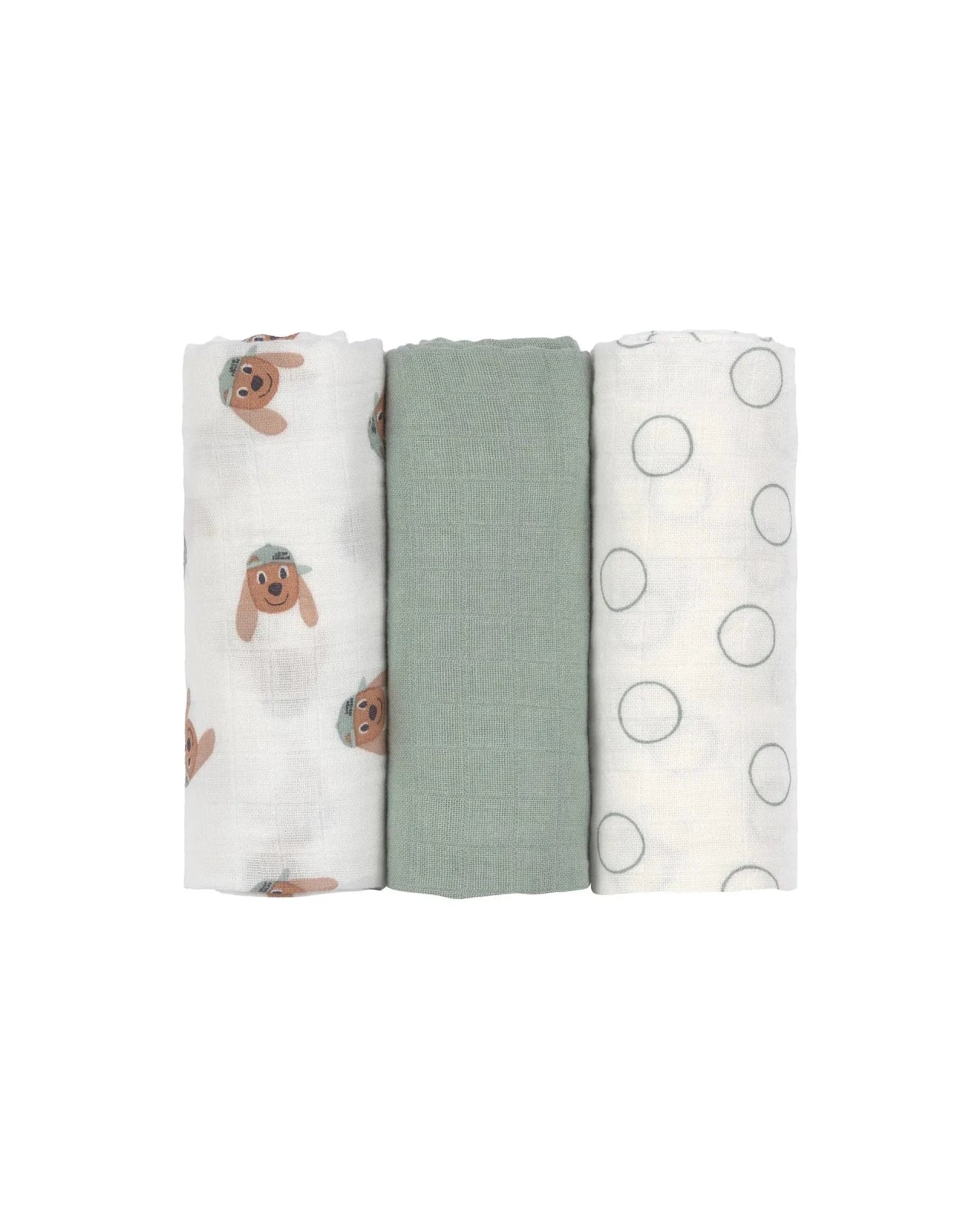 Lässig - TINY TEAM Mulltücher (3er Set) • Hund - ROSA ECK