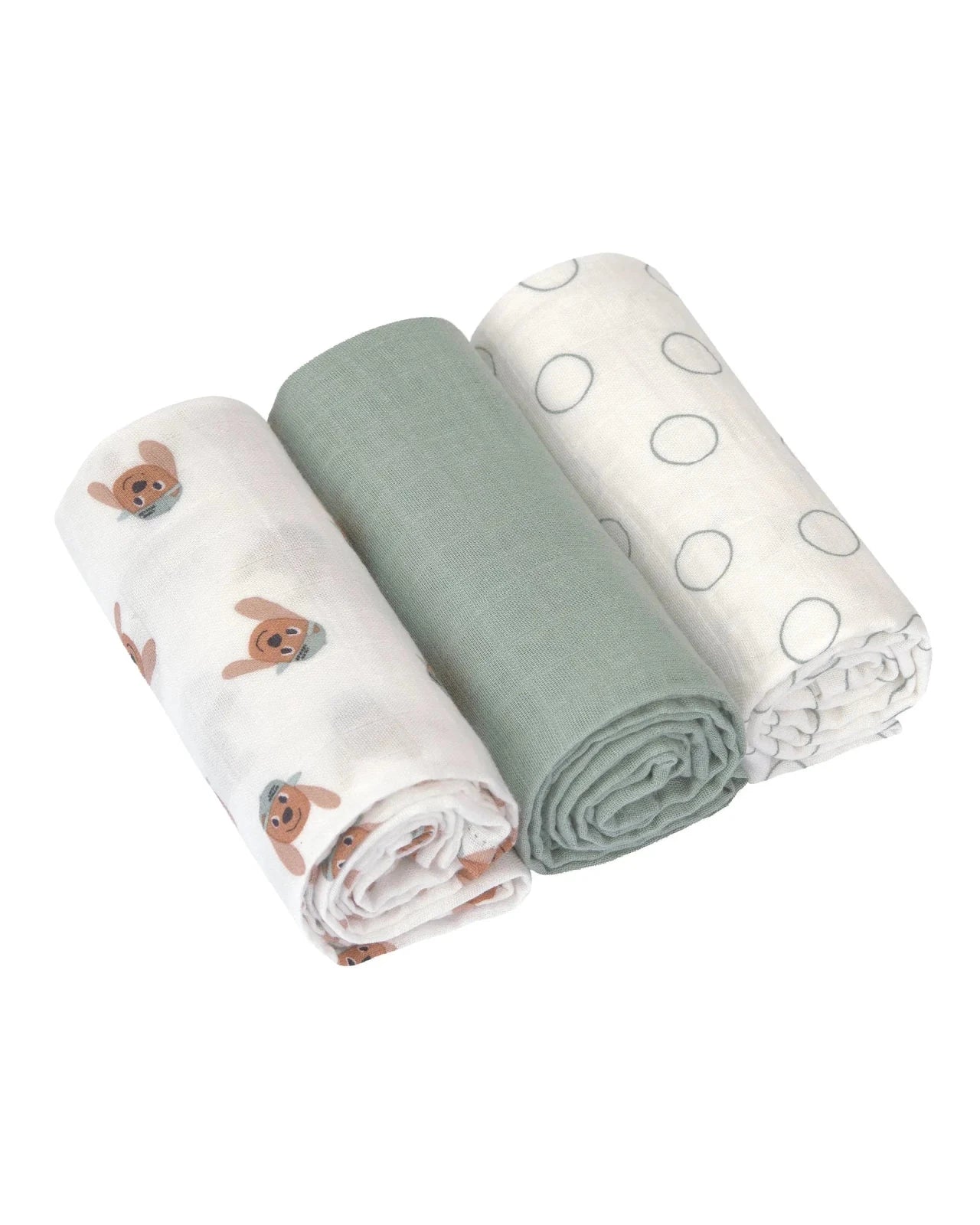 Lässig - TINY TEAM Mulltücher (3er Set) • Hund - ROSA ECK