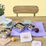 Lässig - TINY TEAM Snackbox 3er - Set • Katze - ROSA ECK