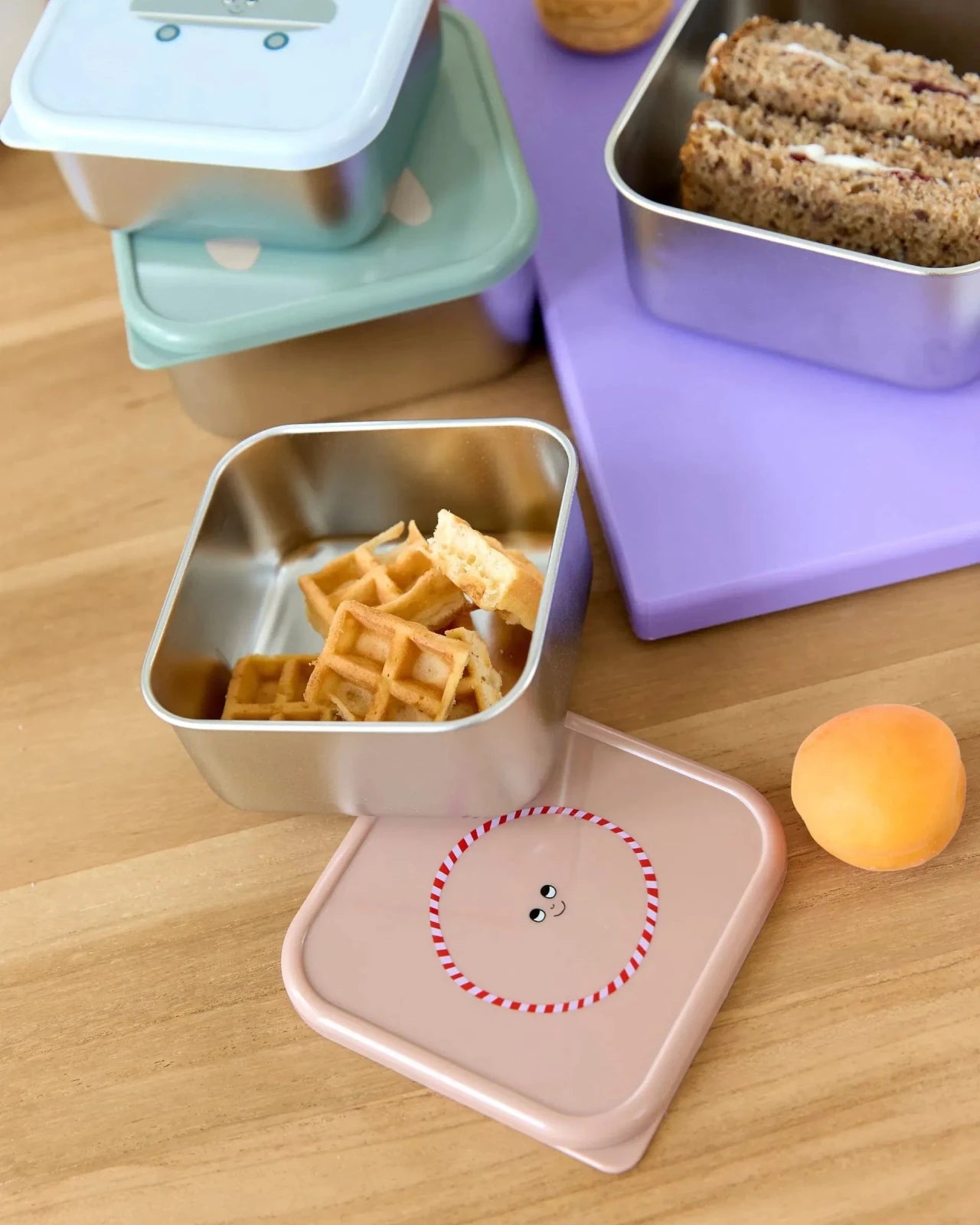 Lässig - TINY TEAM Snackbox 3er - Set • Katze - ROSA ECK