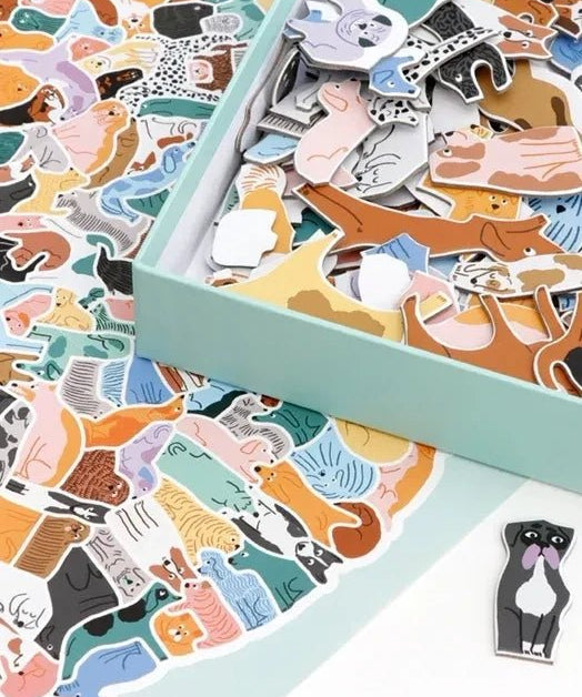 Laurence King Publishing - 299 HUNDE UND 1 KATZE Knäuelpuzzle - ROSA ECK