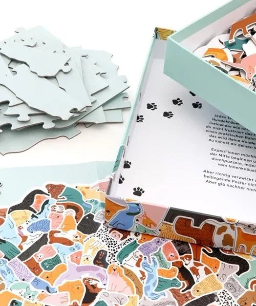 Laurence King Publishing - 299 HUNDE UND 1 KATZE Knäuelpuzzle - ROSA ECK