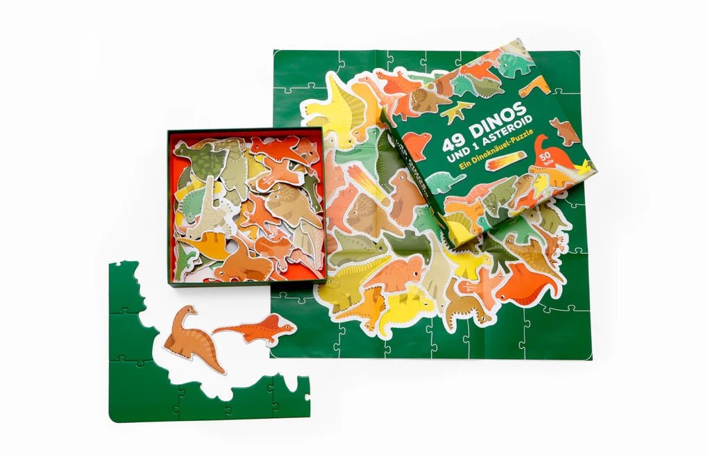 Laurence King Publishing - 49 DINOSAURIER UND 1 ASTEROID Puzzle - ROSA ECK