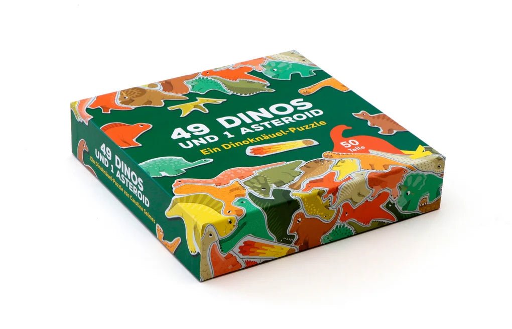 Laurence King Publishing - 49 DINOSAURIER UND 1 ASTEROID Puzzle - ROSA ECK