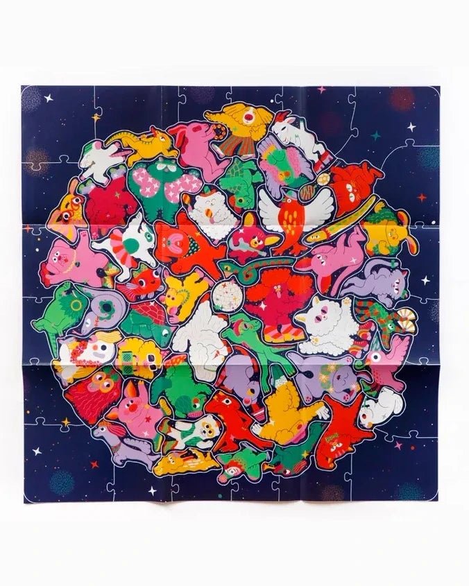 Laurence King Publishing - HAUSTIER - PARTY Knäuelpuzzle - ROSA ECK