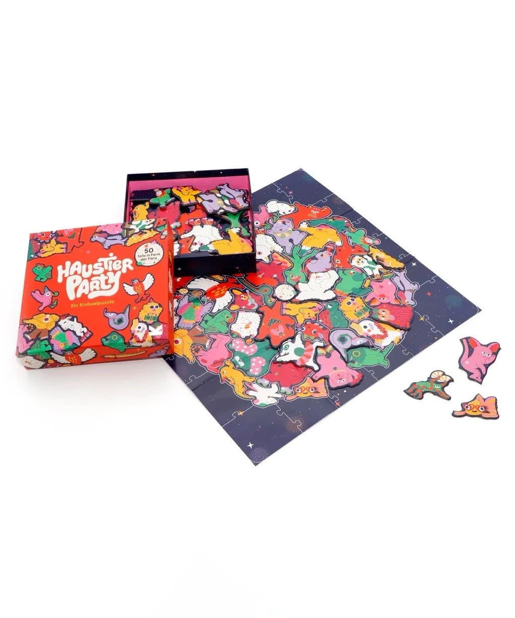 Laurence King Publishing - HAUSTIER - PARTY Knäuelpuzzle - ROSA ECK