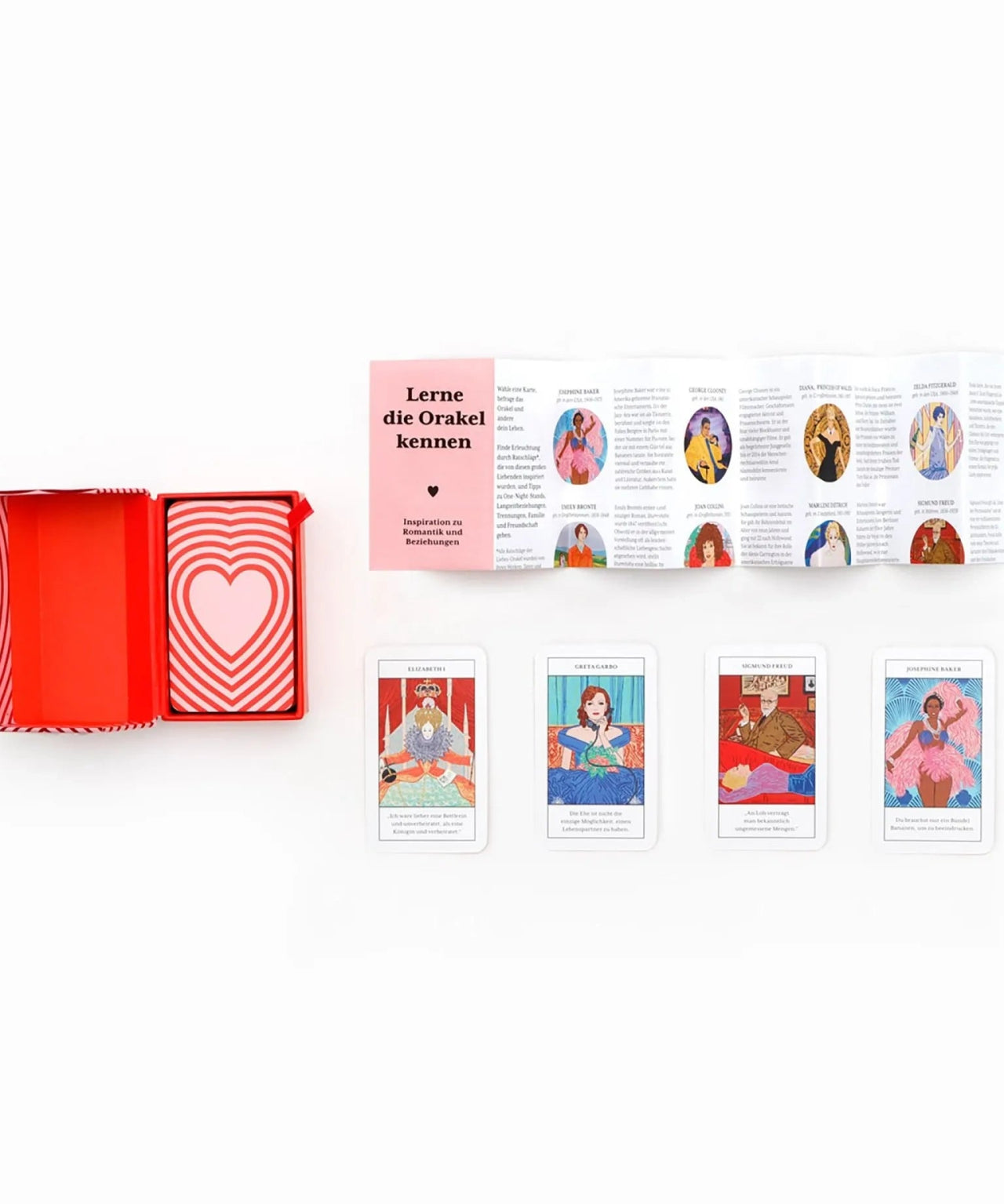 Laurence King Publishing - LIEBES - ORAKEL MINI Tarotkarten - Spiel - ROSA ECK