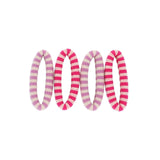 Le petit Souk - Haargummis (4er-Set) • Streifen Rosa/Lila - ROSA ECK