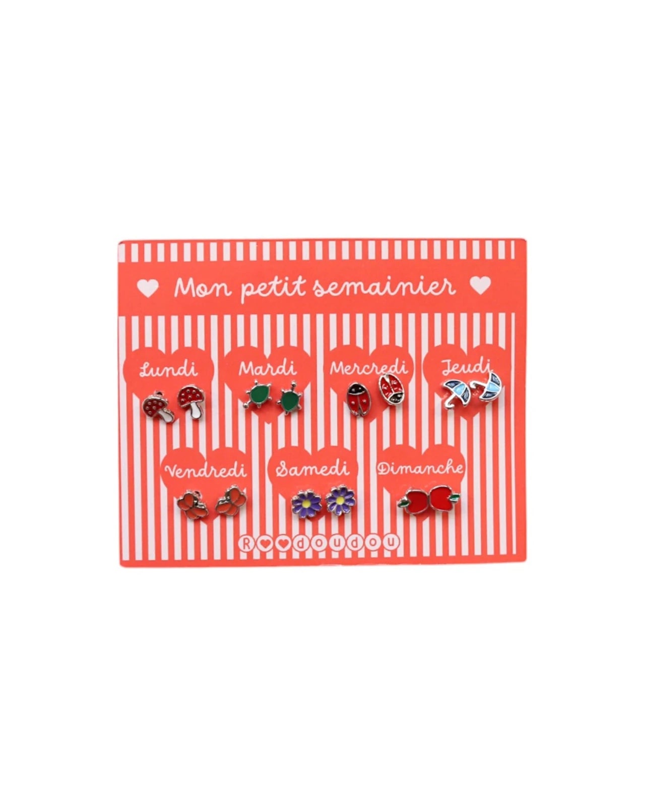 Le petit Souk - Kinder-Ohrstecker (7er-Set) • Wochentage - ROSA ECK