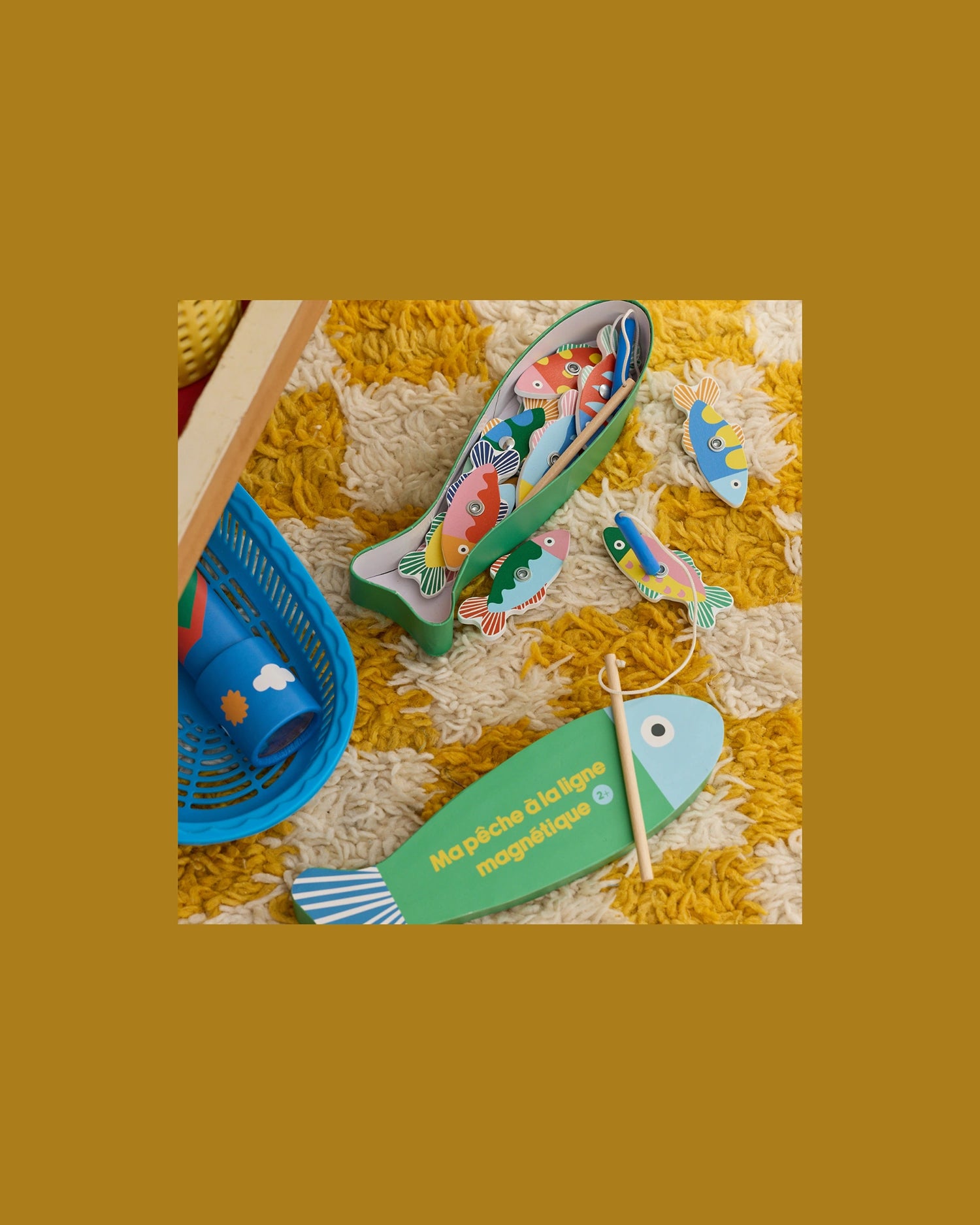 Magnetisches Angelspiel aus Holz • Fische