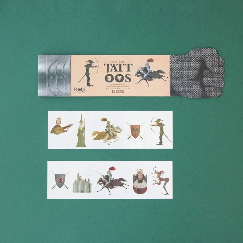 Londji - MEDIEVAL Temporäre Kinder - Tattoos - Kindertattoos - ROSA ECK