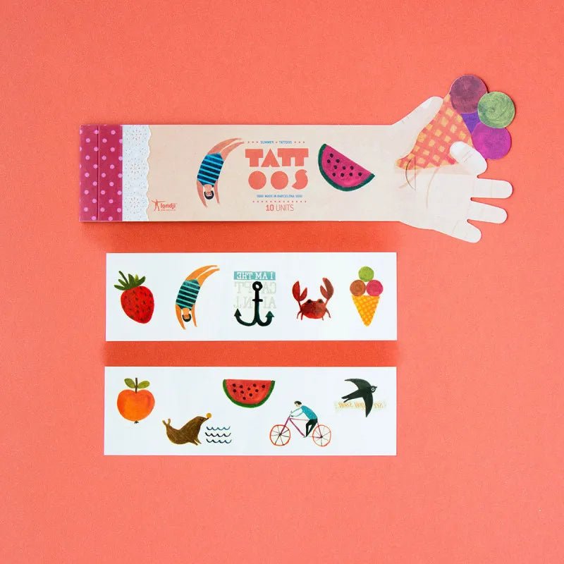 Londji - SUMMER Temporäre Kinder - Tattoos - Kindertattoos - ROSA ECK