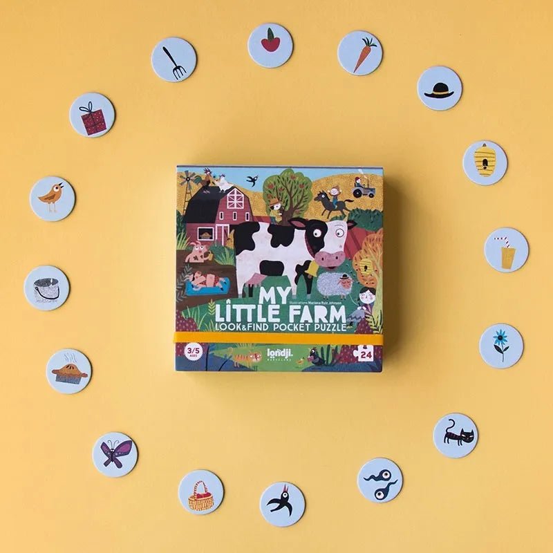 Londji - Taschenpuzzle (ab 3 Jahren) • My Little Farm - ROSA ECK