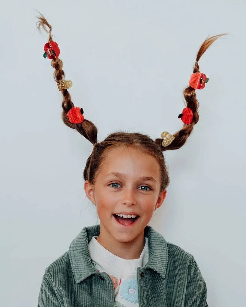 Luciole et Petit Pois - APFEL Mini - Haarclip für Kinder - ROSA ECK