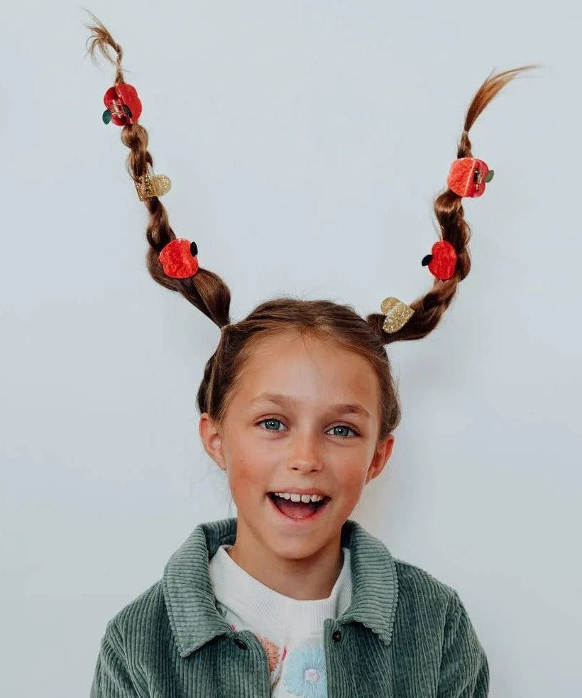Luciole et Petit Pois - APFEL Mini - Haarclip für Kinder - ROSA ECK