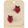Luciole et Petit Pois - BERRY RASPBERRY Mini - Haarspangen (2er - Set) - ROSA ECK