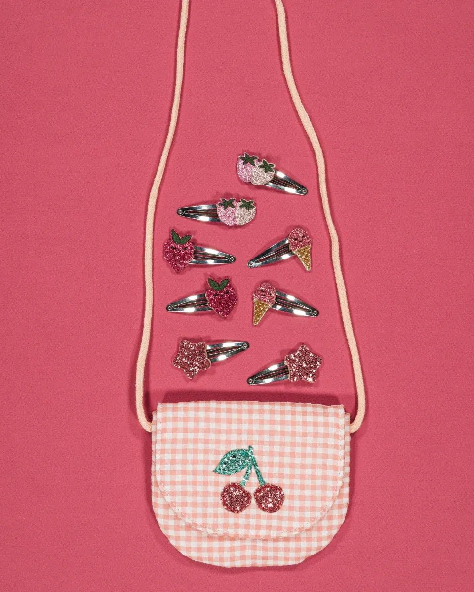 Luciole et Petit Pois - BERRY RASPBERRY Mini - Haarspangen (2er - Set) - ROSA ECK