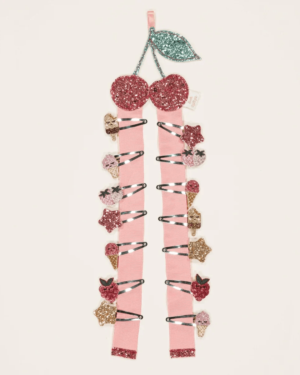 Luciole et Petit Pois - BERRY RASPBERRY Mini - Haarspangen (2er - Set) - ROSA ECK